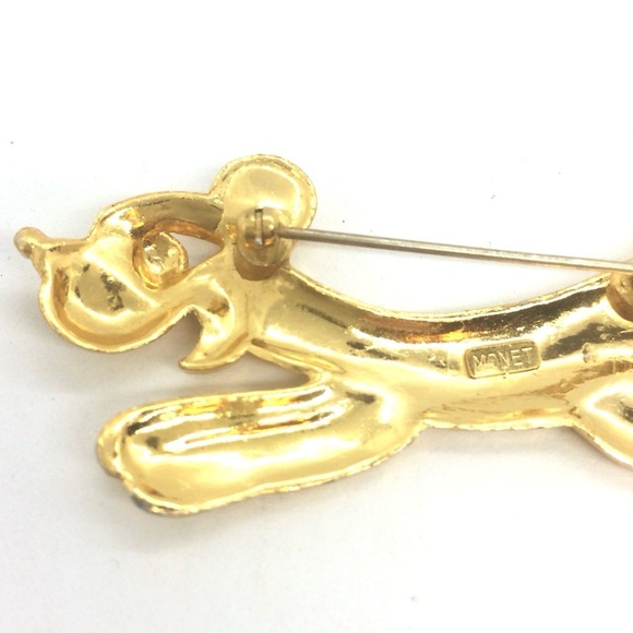 3/$30 VINTAGE MONET DOG BROOCH SPOT POLKA DOT MCM MID CENTURY MODERN GOLD TONE - Picture 15 of 17